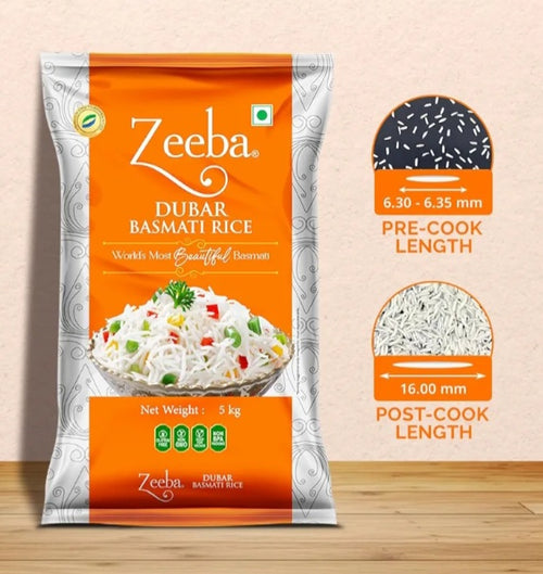 ZEEBA DUBAR BASMATI RICE 30KG