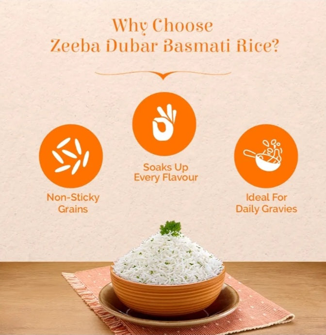 ZEEBA DUBAR BASMATI RICE 30KG